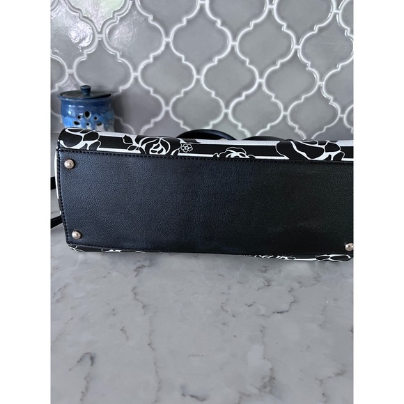 Betsey Johnson Glam Garden Striped Rose Satchel Large Bow Jeweled Crossbody Bag - Picture 13 of 16